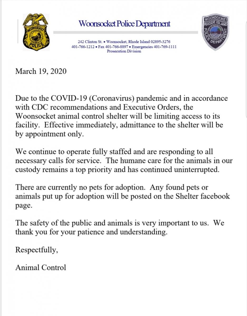 Animal Control | City of Woonsocket RI
